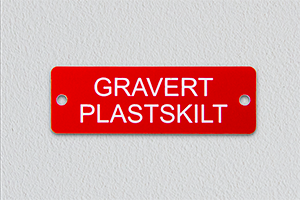 Gravert plastskilt