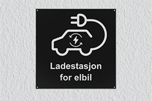 Ladestasjon plastskilt